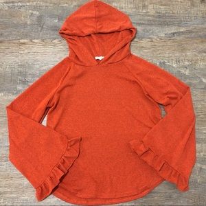 Orange Bell Sleeve Hoodie - Small
